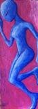Blue Woman in Pink Space by Roger Lade, Painting, Oil on canvas