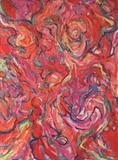Swirly  Red by Roger Lade, Painting, Oil on canvas